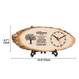 PRSTENLY Fathers Day Grandad Gifts for Birthday Christmas Grandad Gifts for Men Wooden Clock Gifts Ideas for Grandad Fathers Day, Grandad Gifts from Grandchildren, Retirement for Grandad Present
