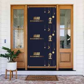 Arab American Heritage Month Door Cover Decoration Backdrop Banner Porch Sign Photography Background Tapestry Party Holiday Supplies For Indoor Outdoor 3 X 6 Ft