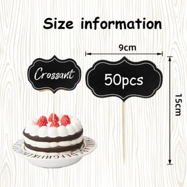 SGERUFZ Pack of 50 Chalkboard Toothpicks, Signs for Labelling, Buffet Accessories, Flags for Party Labels, Price Tags, Cupcake Decorations, Sandwich (Small)