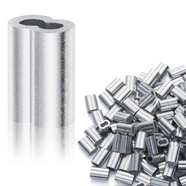 200PCS 1/16" Aluminum Crimping Loop Sleeves, Wire Rope Cable Ferrules for Securing and Connecting Cables
