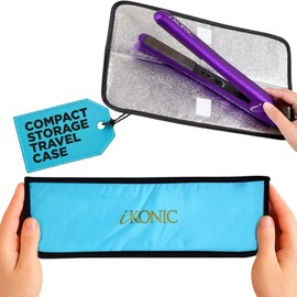 IKONIC Heat Resistant Hair Tools Travel Bag - Compact Storage Flat Iron Travel Case - Ceramic-Lined Waterproof Curling Wand & Airwrap Hair Tool Bag - Safe Holder for Hot Styling Accessories