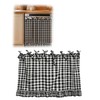 Handmade Check Oven Skirts, Oven Curtain for Farmhouse Kitchen (Black)