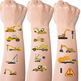 Cartoon Car Temporary Tattoos Construction Trucks Fake Tattoos Styles Mixed Vehicles Tattoos Cute Tractors Digger Stickers Waterproof Road Sign Tattoo for Boys Girls Body Art Makeup 30 Sheets