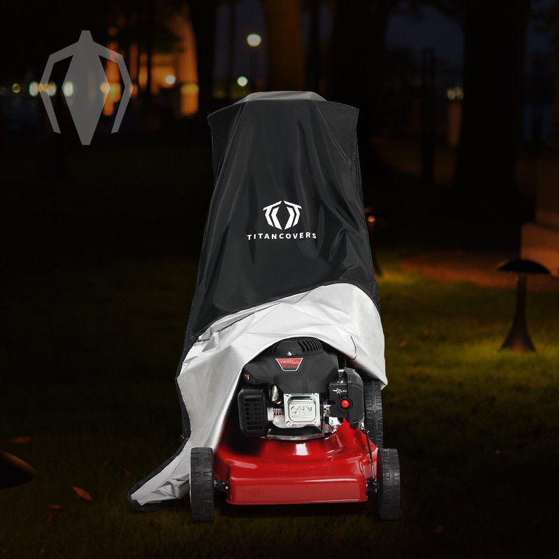 TitanCovers Lawn Mower Cover with PA Coating & Double Drawstring