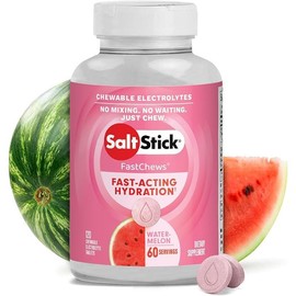 Electrolyte FastChews - 60 Mixed Berry Chewable Electrolytes - Salt Tablets for Running and Hydration, Electrolyte Chews - 60 Count Edible Dietary:_Watermelon