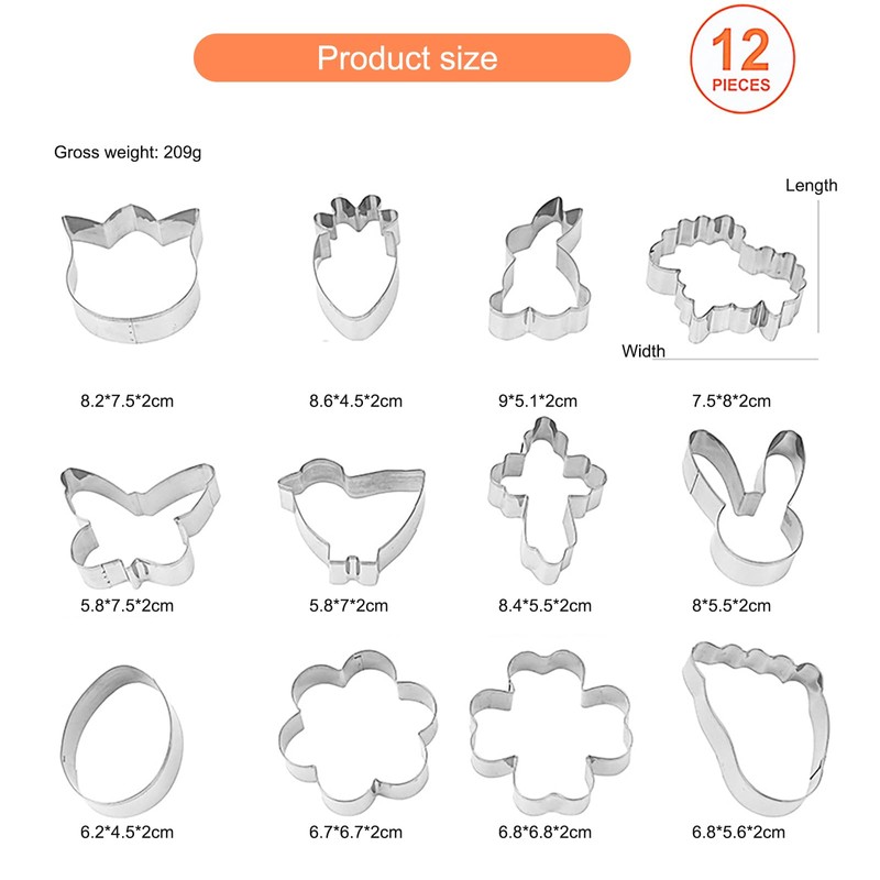 Elegauit Stainless Steel Animal Shape Cookie Cutter Set Large Baking
