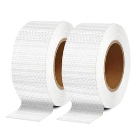 Friendship 2 Rolls Reflective Tape Outdoor Waterproof 10M*5CM High Visiblity Safety Warning Reflective Stickers High Intensity Reflector Fluorescent Strips for Bicycle Car Truck at Night(White)
