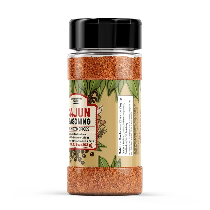 Unpretentious Cajun Seasoning (7.13 Ounce) Culinary Blend, Southern Classic Cuisine,