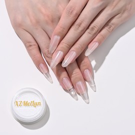 XZMeiLun White Pearl Chrome Nail Powder, Big-Capacity 1.5g Lridescent Aurora Powder Metallic Mirror Effect Pigment Pearl Glitter Dust Kit, Nail Art, Can mixed With Builder Gel Nail Polish For Use