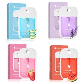 GKOKG 4pcs Hand Sanitizer Spray, Portable Power Mist Hydrating Hand Sanitizers Spray Travel Size, Pocket Hand Sanitizer Multi-Flavor Cleanses Your Hands