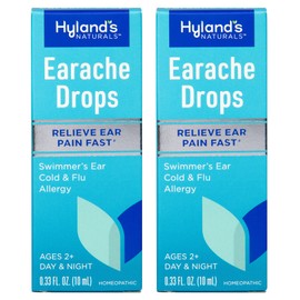 Ear Drops for Swimmers Ear, Hyland's Earache Drops for clogged ears, fast, natural, (2 pack)