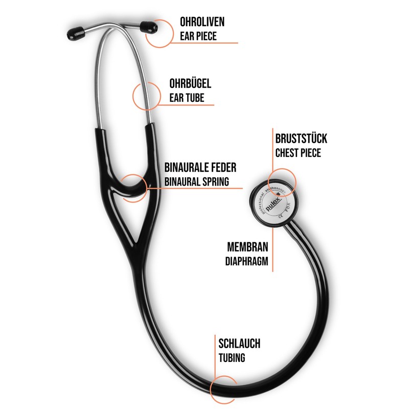 Pulox Cardiology Stethoscope with Stainless Steel Double Head Swivel