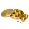 SEMPYIX Brass Masala Box Dabba with Spoon Container 100ML-Spices Storage