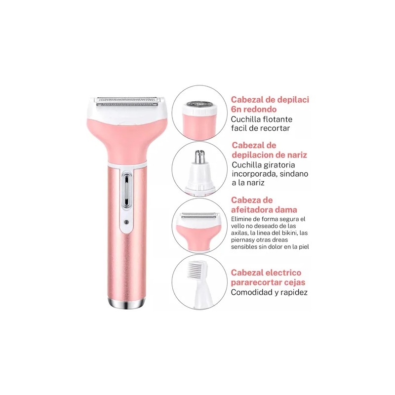 Depiladora Elctrica 5 en 1 MRMX Bikini, Facial y Nasal