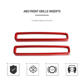 JeCar Grille Inserts ABS Grill Cover Trim Kit Exterior Accessories Compatible with Dodge Challenger 2015-2026, Red