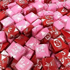 Holiday Special Str Burst Pink and Red Mix Chewy Fruit Candy - 1.5 lbs - Str Burst Original Strawberry and Cherry Soft Chew Candies - Bulk Family Size Assortment Pack - Individually Wrapped, 24 oz.