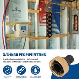 50141 3/4" PEX Crimp Supply Adapter for Viega ManaBloc and MiniBloc 1" Nominal Inlet Ports - 3 Pcs