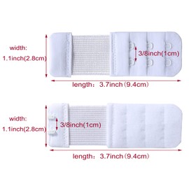 SAMGU Bra Extenders 2 Hooks 3/8" Spacing Women's Soft Stretchy Bra Extension Strap (one size, 2 Hook 3/8inch(1cm) Spacing, Multicolor)