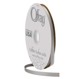 Offray 3/8" Wide Double Face Satin Ribbon, 100 Yards, Silver Gray