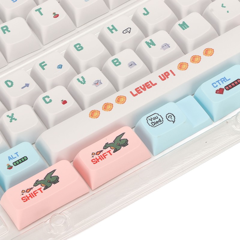 PBT Keyboard Keycaps 130 Keys Dye Sublimation Ergonomic Rich Colors