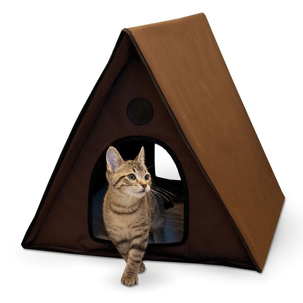 K&H Pet Products Outdoor Chocolate Kitty A-Frame Unheated