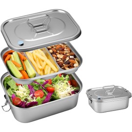 Bento Box – 1800ml Leakproof 3-Compartment Lunch Box with Airtight Valve & Convenient Handle – Ideal for Travel, Work, School & Office Meals – Durable & Eco-Friendly Food Container