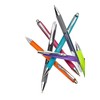 Platignum Tixx Blue Ballpoint Pen [Pack of 12] Soft Grip