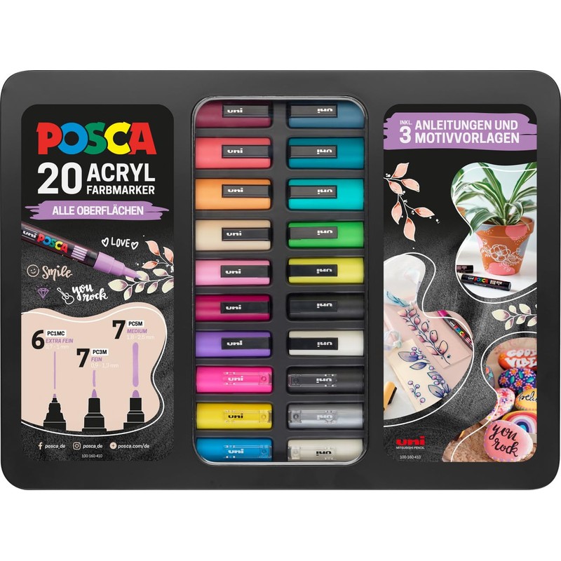 Faber-Castell Faber-Castell uni-ball 186829 POSCA Marker Set of 20 with
