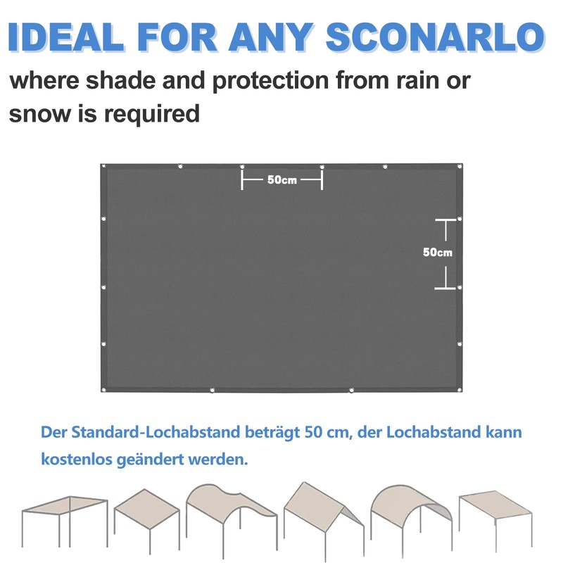 Waterproof Awning, Rectangle, Premium Polyester, Many Lengths and Widths Available,
