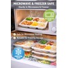 5-Compartment Bagasse Food Trays, 25 Pack, Compostable Sugarcane Fibre