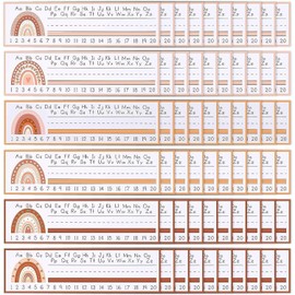 60 Pcs Desk Name Tags, Boho Rainbow Students Name Plates, Cute Classroom Flat Name Tag Name Labels for School Classroom Students Desks Teaching Supplies Back to School Decoration, 11 x 3 inch