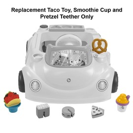 Replacement Parts for Fisher-Price 2-in-1 Servin' Up Fun Jumperoo - HBX70 ~ Replacement Toy Bag ~ Includes Taco Toy, Smoothie Cup and Pretzel Teether