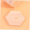 TEHAUX 10pcs Polygonal for DIY Crafts Solid Pine Hexagon Shaped