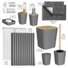 Clara Clark Bathroom Accessories Set - Grey Bathroom Set, Bathroom