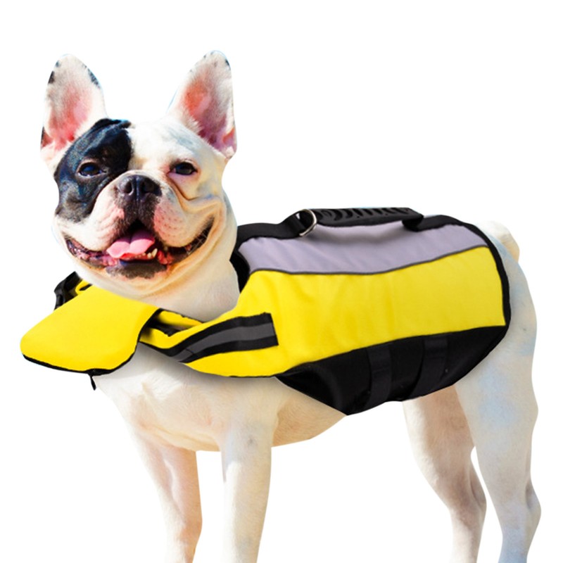 Dog Life Jackets with Handle Reflective Stripes Adjustable Fit Foldable