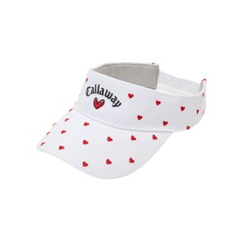 Callaway C24191208 Women's Sun Visor (Heart Pattern, Adjustable Sizing), Hat, Golf, 1030_white