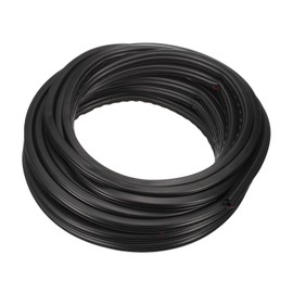HARFINGTON Rubber Weather Stripping Door Seal Strip, 33 Feet D-Shaped Draught Excluder for Door Window Frame, Self Adhesive Waterproof Weather Sealing Strip for 0.31" to 0.37" Gap, Black