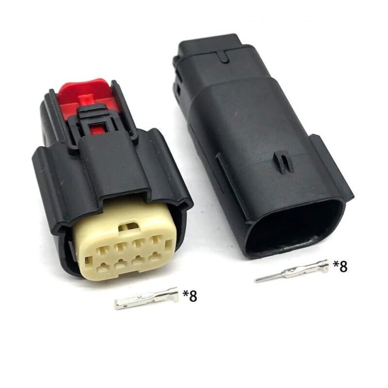 Molex 8 Pin Wire Connector, for Harley BLACK Waterproof, Sealed