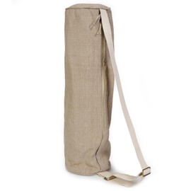 Yoga Studio Organic Cotton Two Toned Yoga Mat Bag with Adjustable Shoulder Strap and Pocket (Ecru)