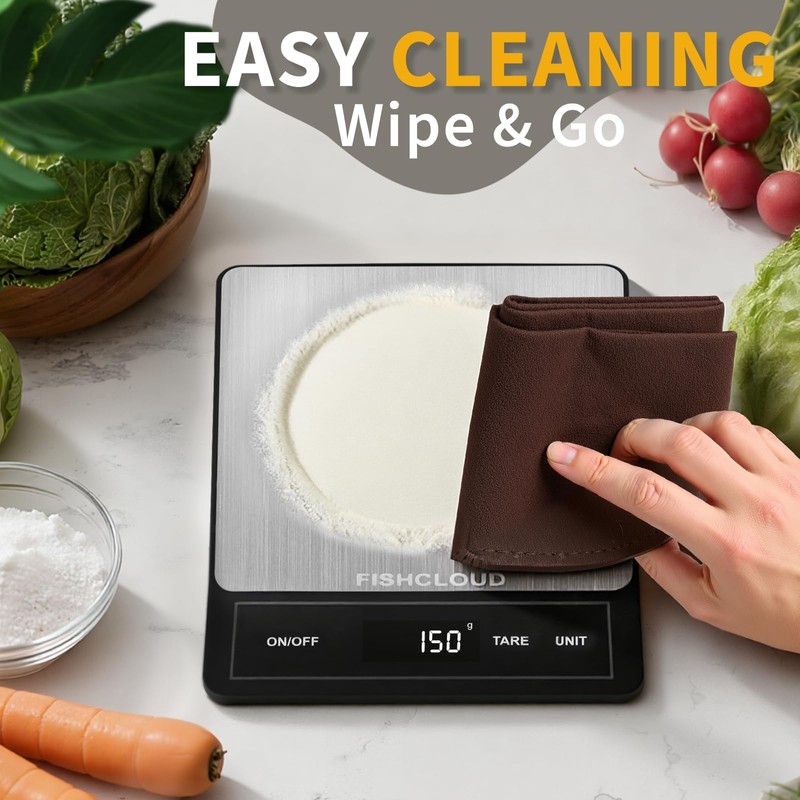 Food Scale - Rechargeable Digital Kitchen Scale 33lb, 1g/0.05oz Precision,