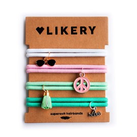 Super Soft Hair Bobbles | Strong Elasticity | Cool Bracelets | Gifts for Women Children Girls | Hair Scrunchie Pendant | Bracelet with Cute Pendants | Colour: White, Pink, Turquoise