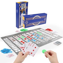 Sequence Juego de Mesa, Juego de Secuencia,Juego de Cartas con Tablero Plegable,Estrategia para 2-12 Jugadores,con Dados y Fichas de 3 Colores,Juegos de Fiesta para Familiares o Amigos(español)