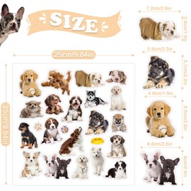 20 Pcs Dog Thick Gel Clings Puppy Window Gel Clings Decals Stickers for Kids Toddlers and Adults Cute Reusable Window Clings for Home Airplane Classroom Nursery Dog Party Supplies Decorations