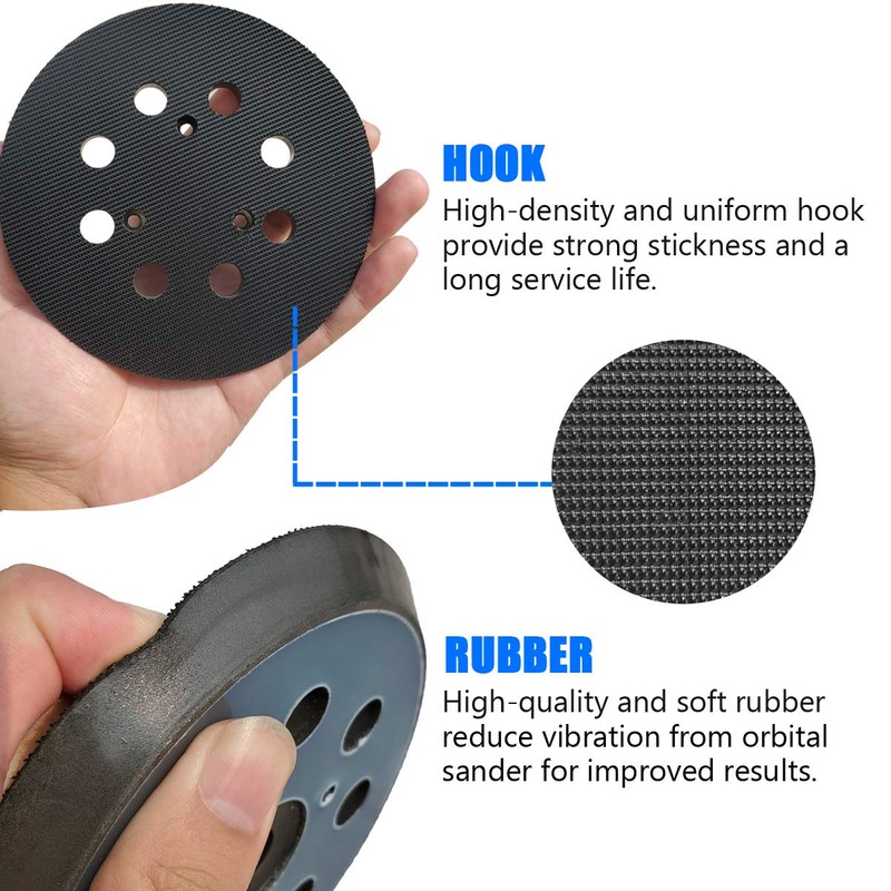 5 inch 8 Hole Hook and Loop Replacement Sander Pad
