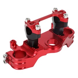 USTPO Motorcycle Top Triple Clamp 7/8" 22MM Upper Triple Tree Bar Mount with Risers Set CNC for CRF110 CRF110F 2013-2024 CRF125F CRF125FB 2019-2024 CRF 110F 125F 125FB Red
