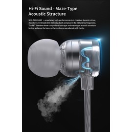 TANCHJIM Zero Ultimate in-Ear High Sound Quality Wired HiFi Round Hole Universal Earphone Wired Earphones Headphones Gaming IEM Earburds (3.5mm with Mic)