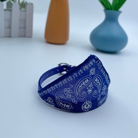 Newtensina Fashion Dog Bandana Collar Dog Collar Boy Medium Bandana Puppy Bandana with Collar for Dogs - Deep Blue - S