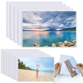 LEFUBABY 15 PCS Magnetic Picture Frame Magnetic Pocket Picture Frame White Holds 2.5x3.5 Inches 4 x 6 Inches Photos for Pictures Suitable Home School Office