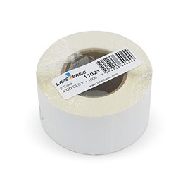 LabelBasic Glossy Inkjet Labels 2" Continuous for Epson TM-C3500, TM-C3400, Primera LX500 and LX400, 100ft Labels/Roll on a 2 Inch Core