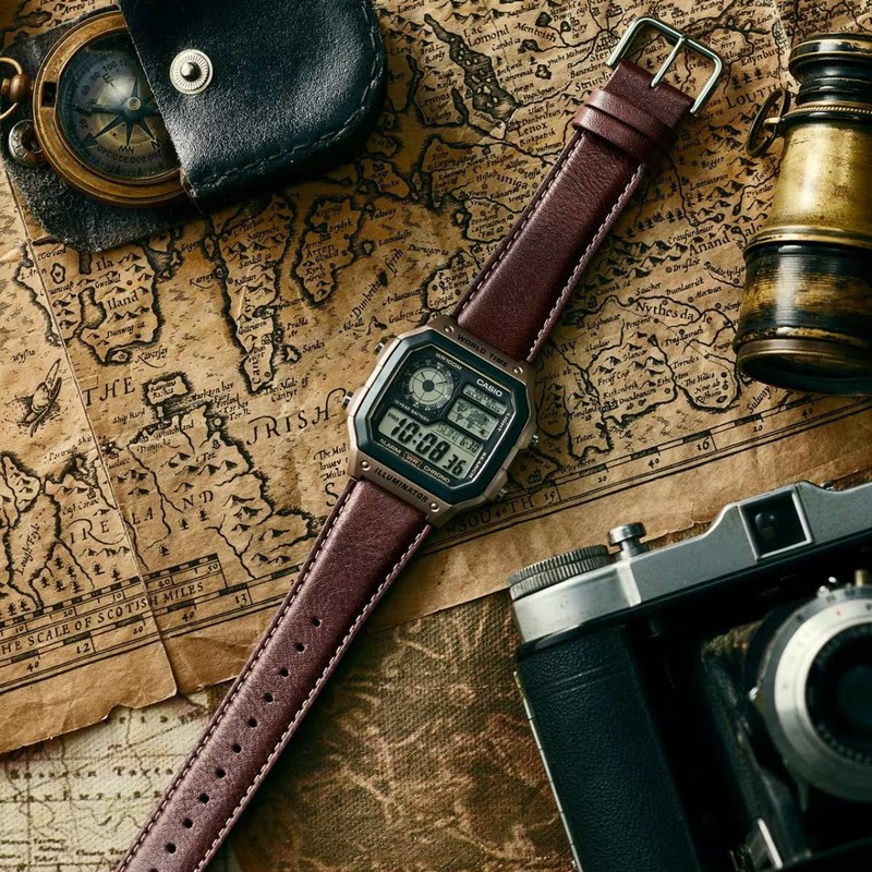 Casio Watch AE-1200WHL-5AVEF, brown, Strap.